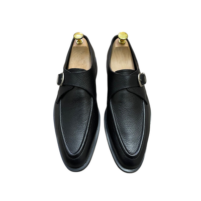 Metire Classic Textured Leather Monk Strap Shoes  For Male