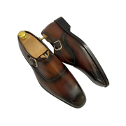 Metire Classic Leather Monk Strap Shoes For Male